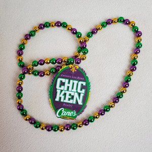 Raising Cane's Mardi Gras Bead Necklace